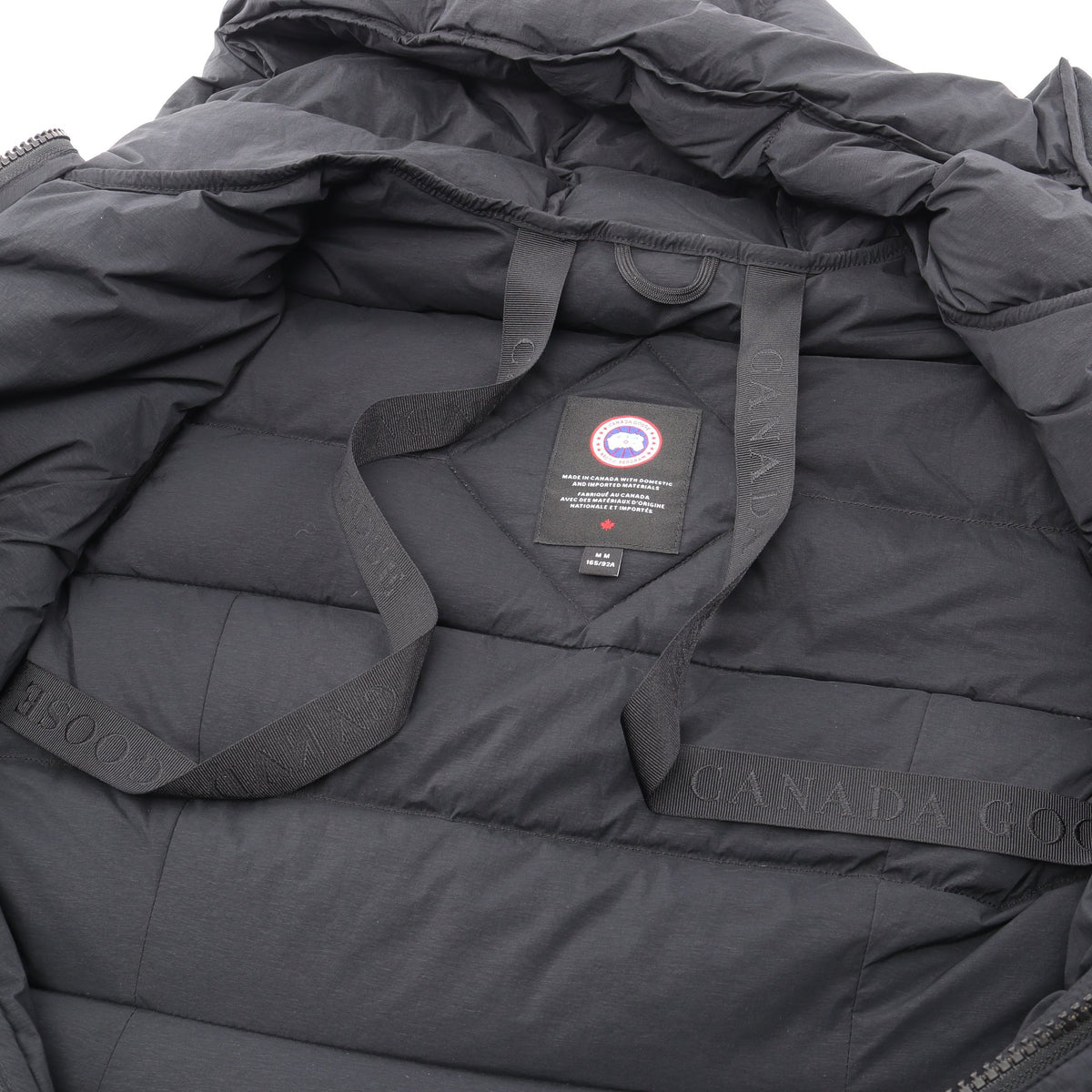 Clair Long Coat クレア フード付き ロング ダウンコート ナイロン ブラック カナダグース