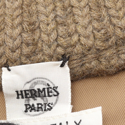 H柄 ニット ダウンジャケット ウール カーキグリーン エルメス