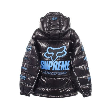 Supreme × Fox Racing Shiny Down Puffer Jacket フード付き ダウンジャケット ナイロン ブラック シュプリーム