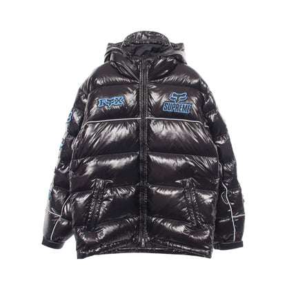 Supreme × Fox Racing Shiny Down Puffer Jacket フード付き ダウンジャケット ナイロン ブラック シュプリーム