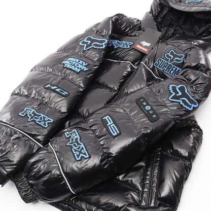 Supreme × Fox Racing Shiny Down Puffer Jacket フード付き ダウンジャケット ナイロン ブラック シュプリーム