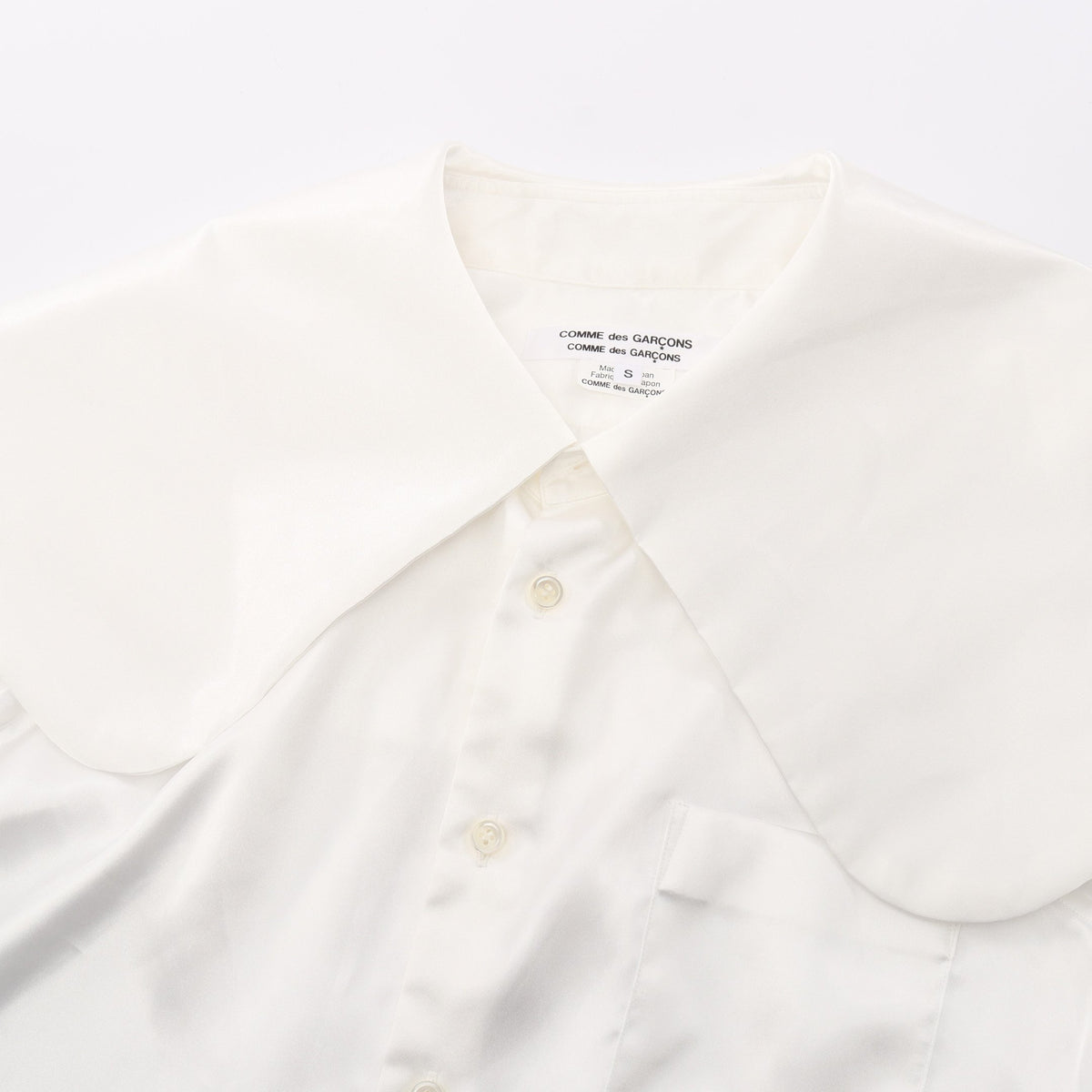 ビッグカラー 長袖 シャツ ホワイト コムデギャルソンコムデギャルソン トップス Comme des Garcons Comme des Garcons