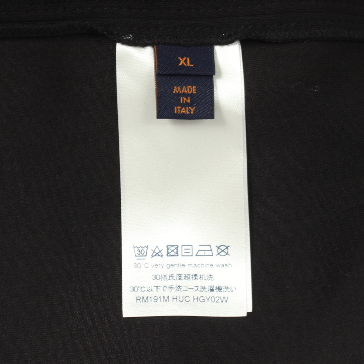 ネックロゴ 長袖Tシャツ コットン ブラック ホワイト ルイヴィトン