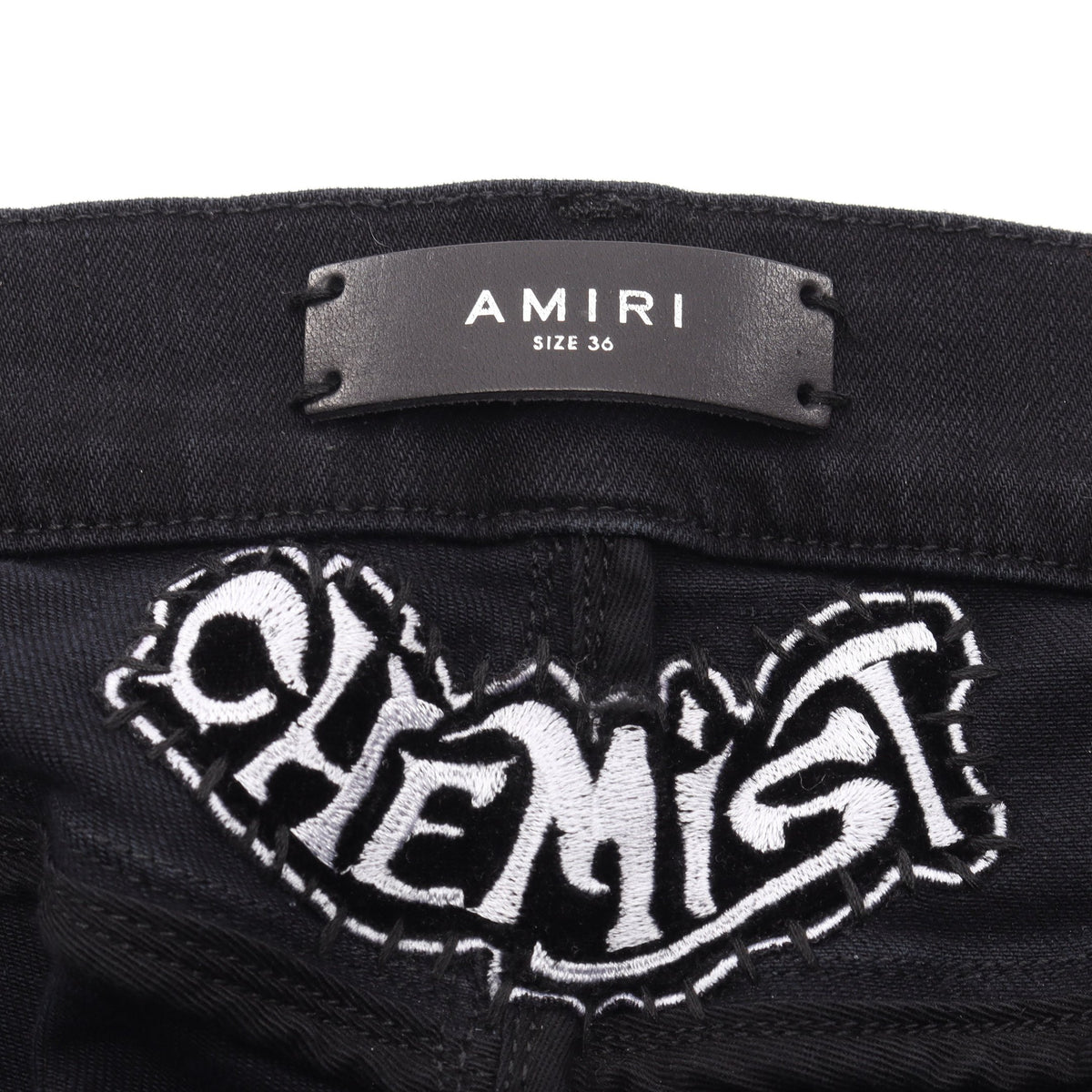 AMIRI × CHEMIST ヴィンテージ加工 デニムパンツ コットン ブラック アミリ