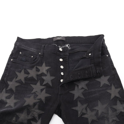 AMIRI × CHEMIST ヴィンテージ加工 デニムパンツ コットン ブラック アミリ