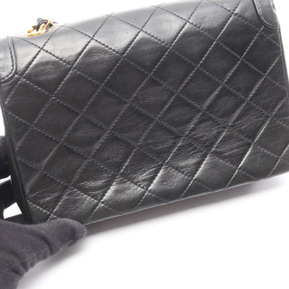 マトラッセ チェーンショルダーバッグ ラムスキン ブラック ゴールド金具 シャネル バッグ CHANEL