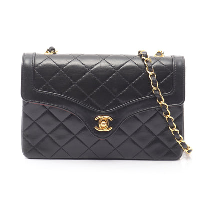 マトラッセ チェーンショルダーバッグ ラムスキン ブラック ゴールド金具 シャネル バッグ CHANEL