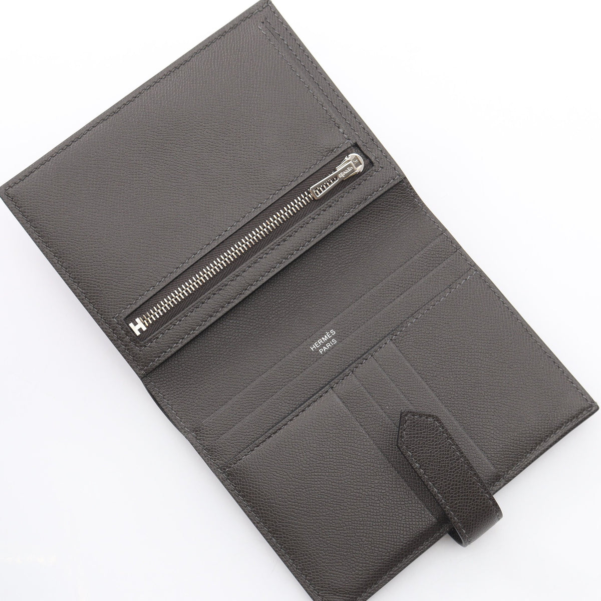 ベアンコンパクト アルドワーズ 二つ折り財布 ヴォーマダム グレー シルバー金具 W刻印 エルメス