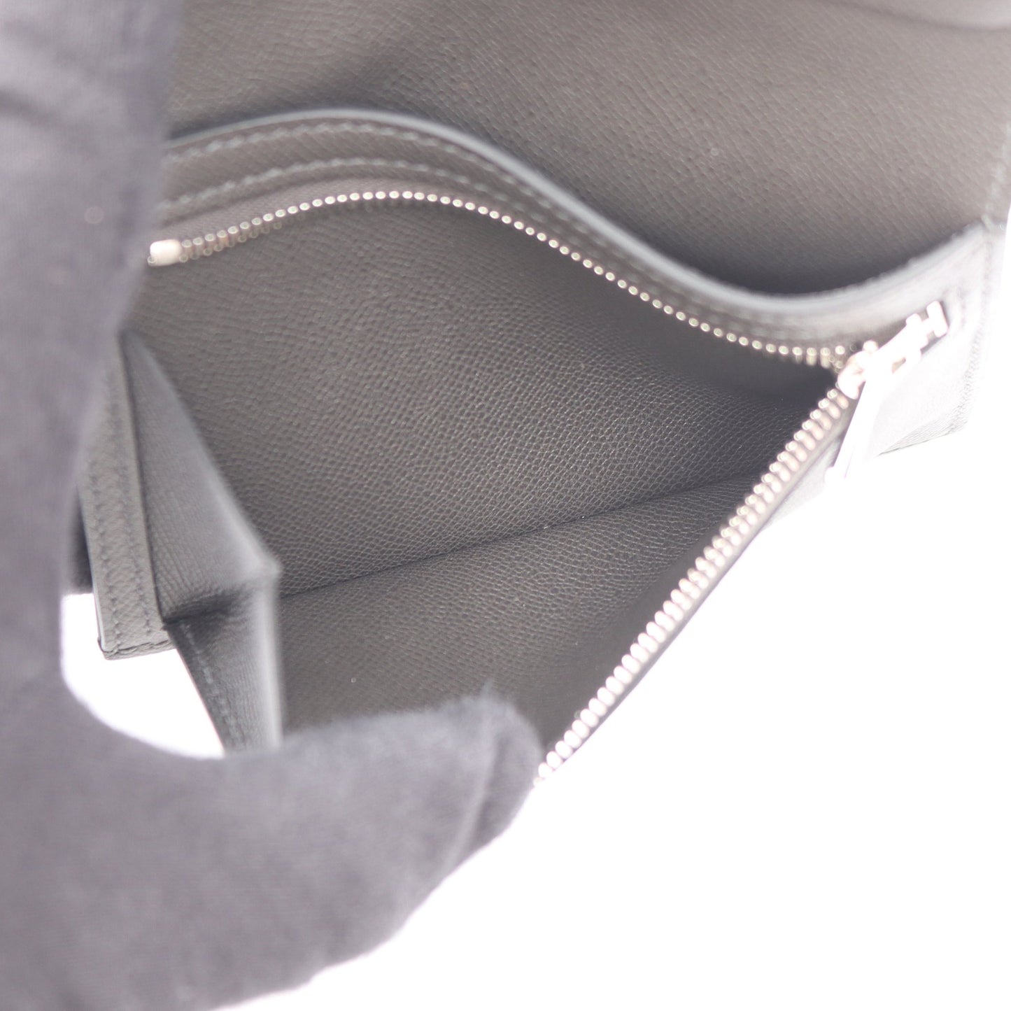 ベアンコンパクト アルドワーズ 二つ折り財布 ヴォーマダム グレー シルバー金具 W刻印 エルメス