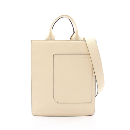 BOXY ボクシィ スモール 2WAY ハンドバッグ トートバッグ レザー アイボリー ヴァレクストラ