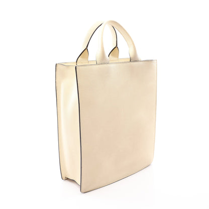 BOXY ボクシィ スモール 2WAY ハンドバッグ トートバッグ レザー アイボリー ヴァレクストラ