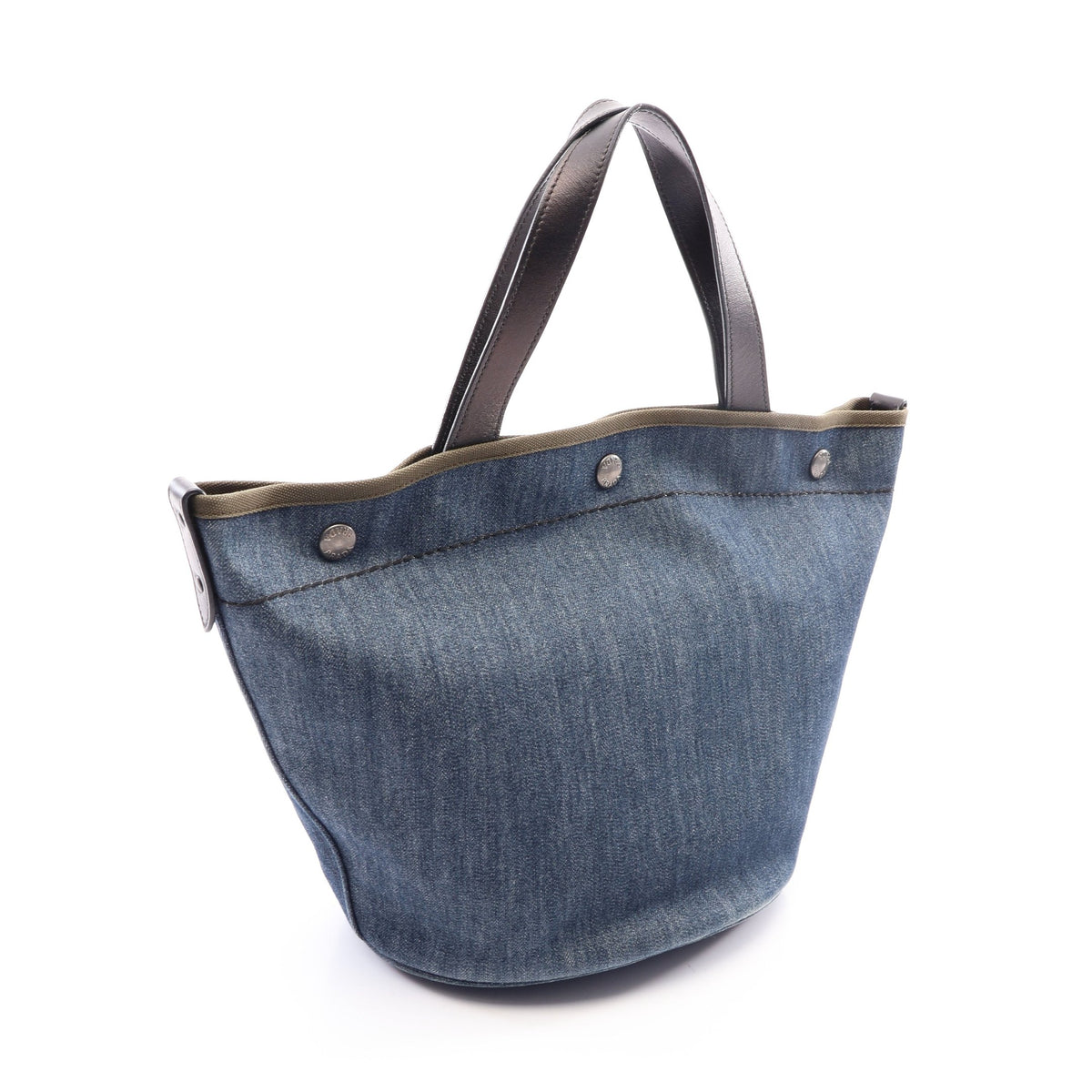 DENIM+CITY CALF 2WAY ハンドバッグ トートバッグ デニム レザー インディゴブルー カーキグリーン ブラック プラダ バッグ PRADA