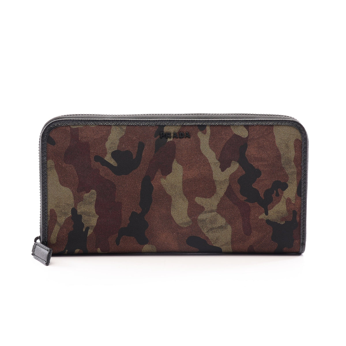 TESSUTO ST.CAMO カモフラージュ ラウンドファスナー長財布 ナイロン サフィアーノレザー カーキグリーン ブラウン ブラック プラダ
