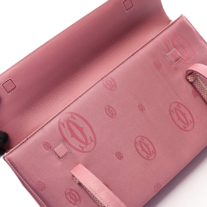 ハッピーバースデイ ハンドバッグ ナイロン レザー ピンク カルティエ