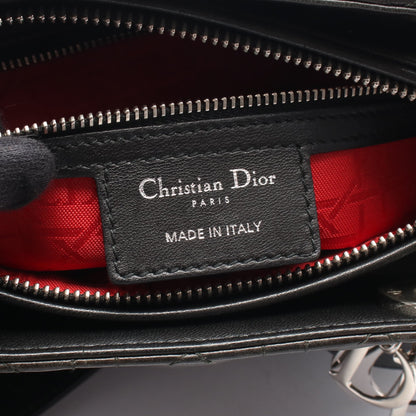 LADY DIOR レディディオール ハンドバッグ レザー ブラック クリスチャンディオール