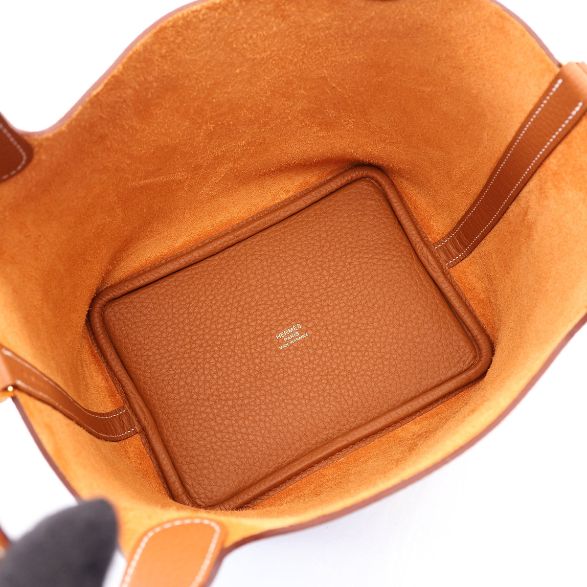 ピコタンロックPM ゴールド ハンドバッグ トリヨンクレマンス ブラウン ゴールド金具 G刻印 エルメス