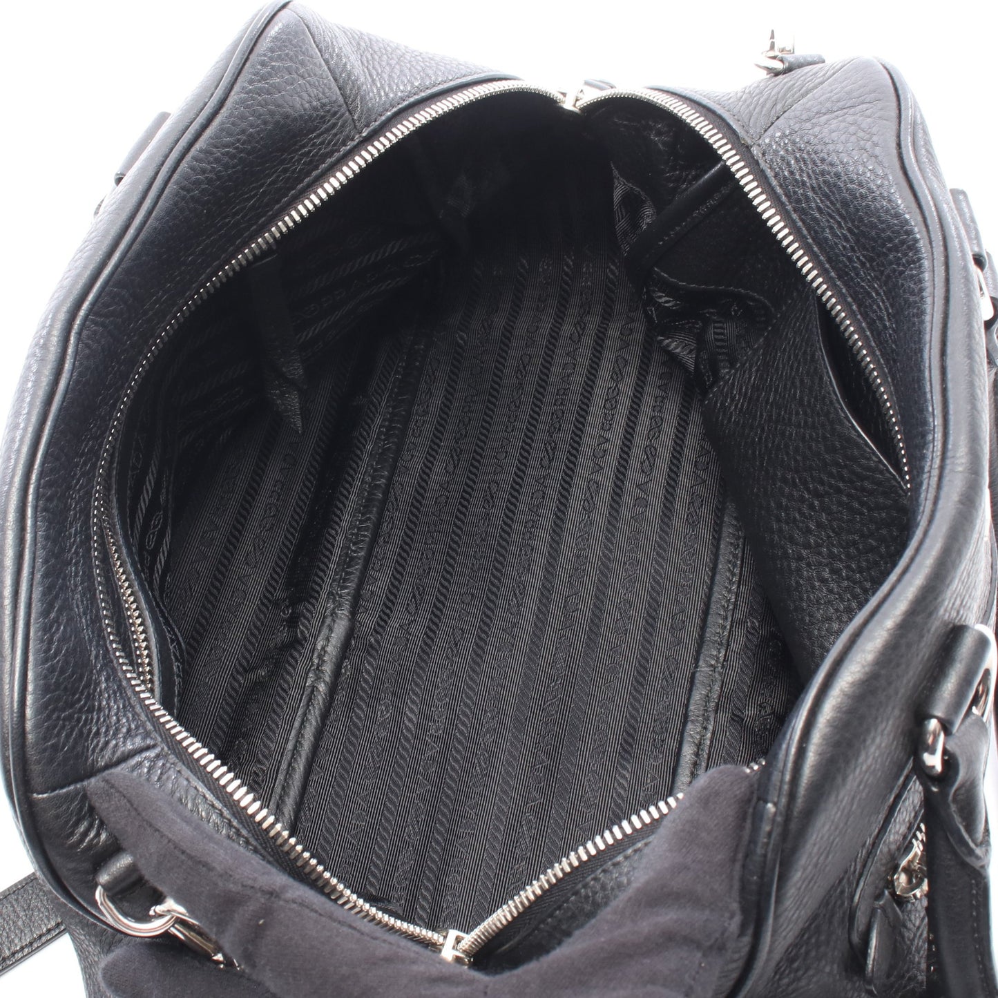 VITELLO PHENIX 2WAY ハンドバッグ レザー ブラック プラダ
