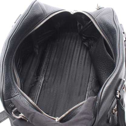 VITELLO PHENIX 2WAY ハンドバッグ レザー ブラック プラダ