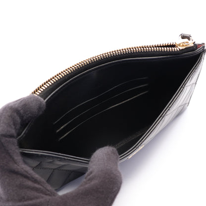 マトラッセ ポーチ ラムスキン ブラック ゴールド金具 シャネル