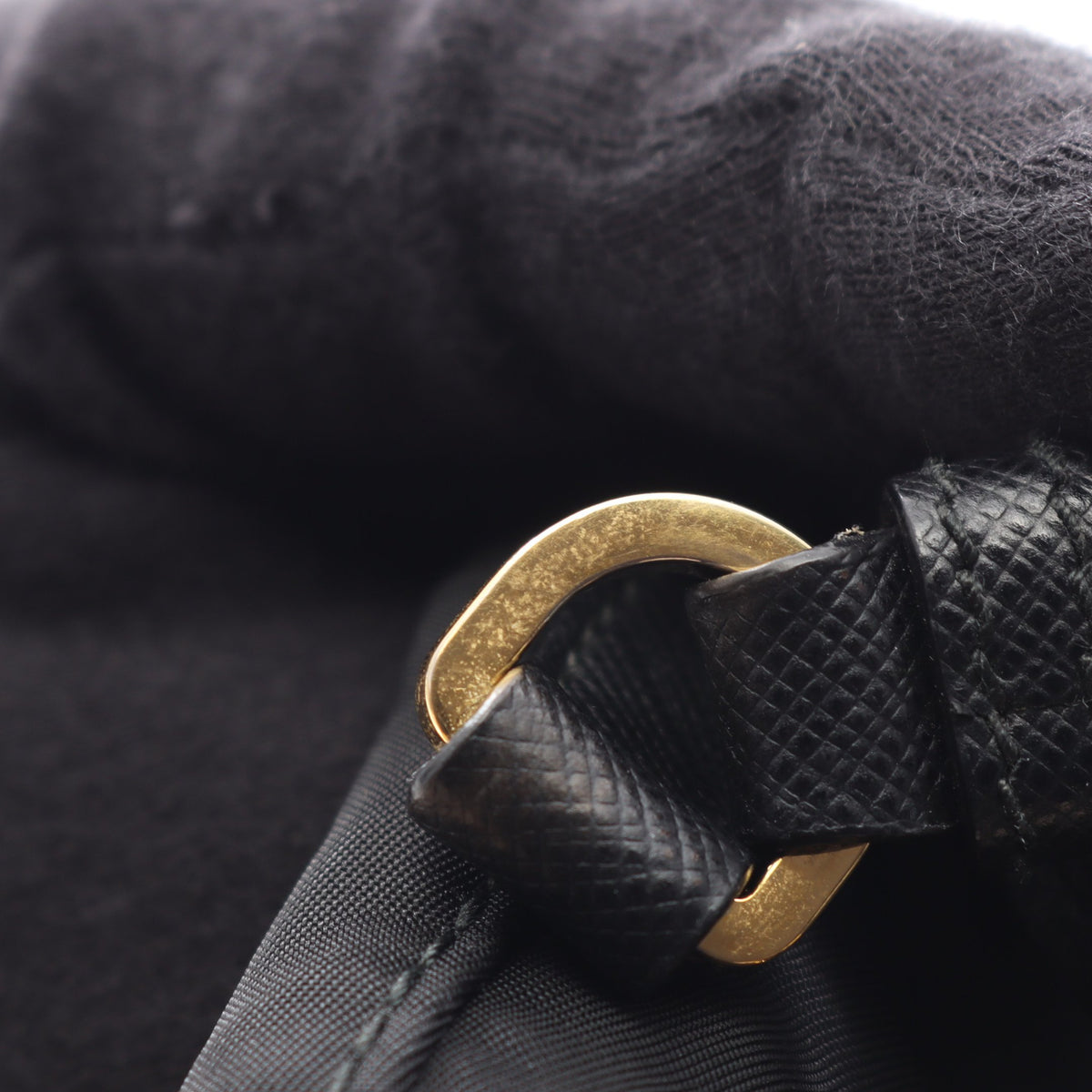 デュエット Re-Nylon バケットバッグ 2WAY ハンドバッグ ナイロン サフィアーノレザー ブラック プラダ
