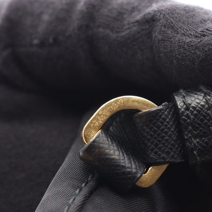 デュエット Re-Nylon バケットバッグ 2WAY ハンドバッグ ナイロン サフィアーノレザー ブラック プラダ