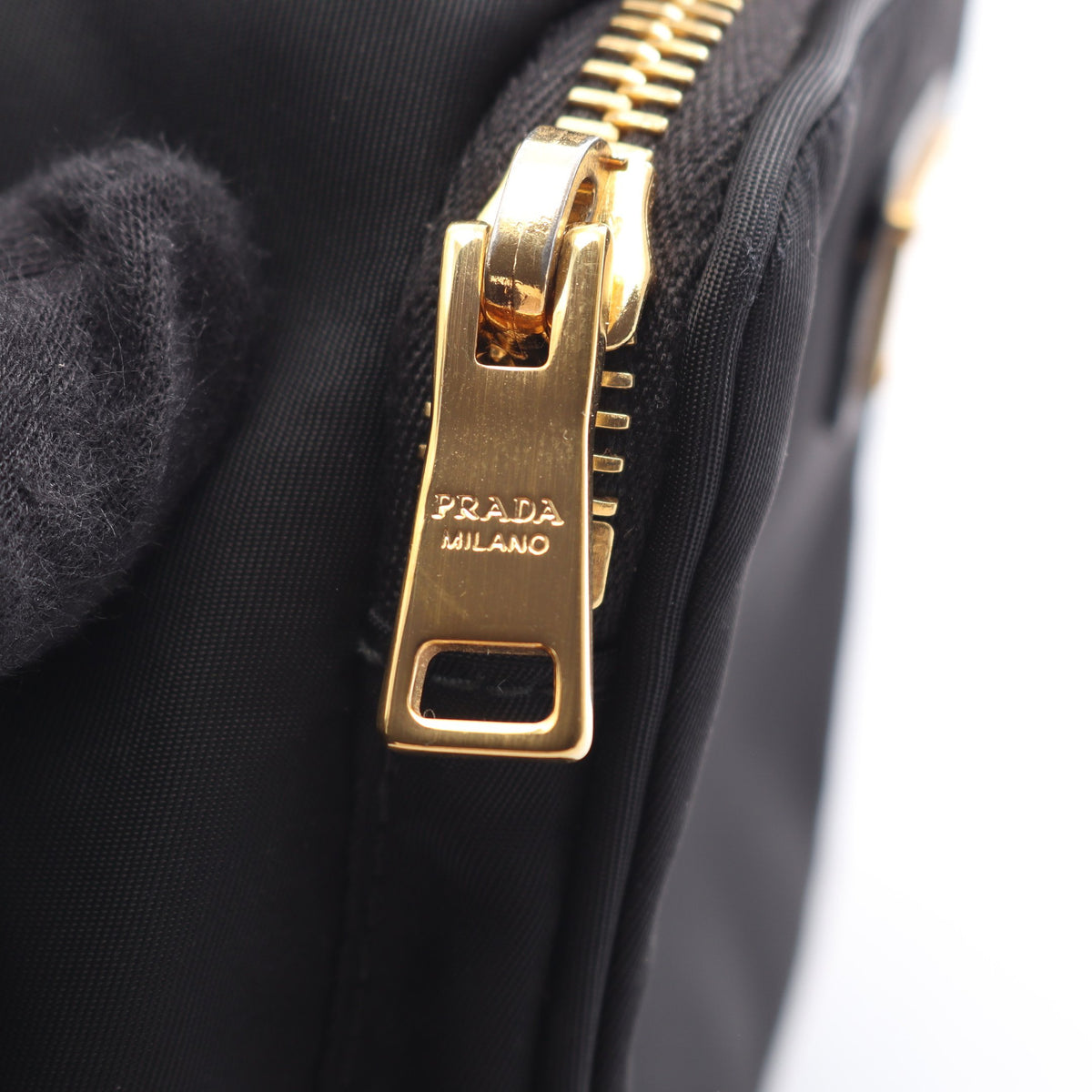 デュエット Re-Nylon バケットバッグ 2WAY ハンドバッグ ナイロン サフィアーノレザー ブラック プラダ
