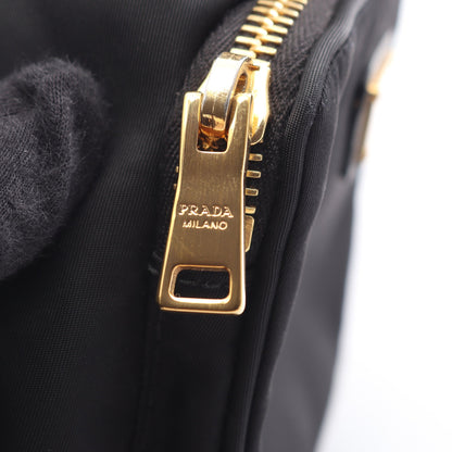 デュエット Re-Nylon バケットバッグ 2WAY ハンドバッグ ナイロン サフィアーノレザー ブラック プラダ