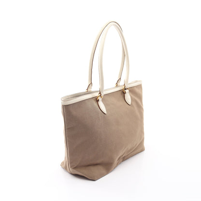 LOGO JACQUARD ロゴジャガード ショルダーバッグ トートバッグ キャンバス レザー ベージュ ホワイト プラダ