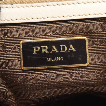 LOGO JACQUARD ロゴジャガード ショルダーバッグ トートバッグ キャンバス レザー ベージュ ホワイト プラダ