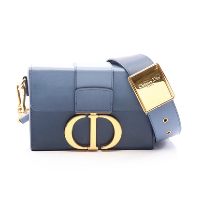 30 MONTAIGNE モンテーニュ ボックス ショルダーバッグ レザー ブルー ネイビー クリスチャンディオール