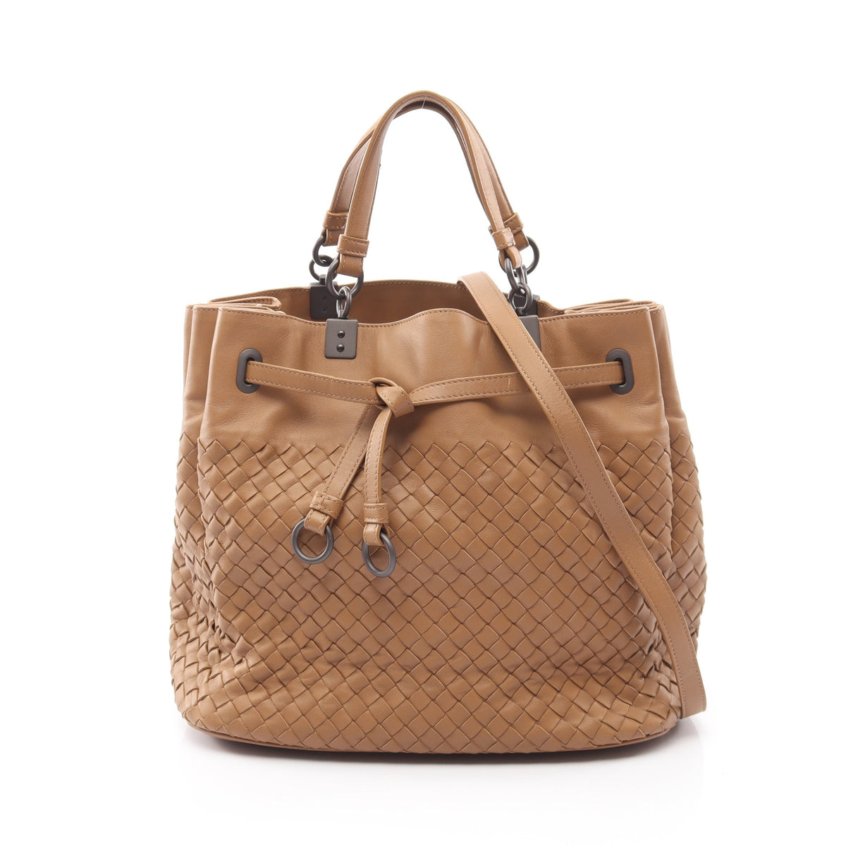 イントレチャート 2WAY ハンドバッグ レザー ブラウン ボッテガヴェネタ バッグ BOTTEGA VENETA