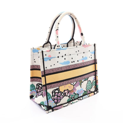 BOOK TOTE ブックトート スモール ハンドバッグ トートバッグ キャンバス ホワイト マルチカラー クリスチャンディオール