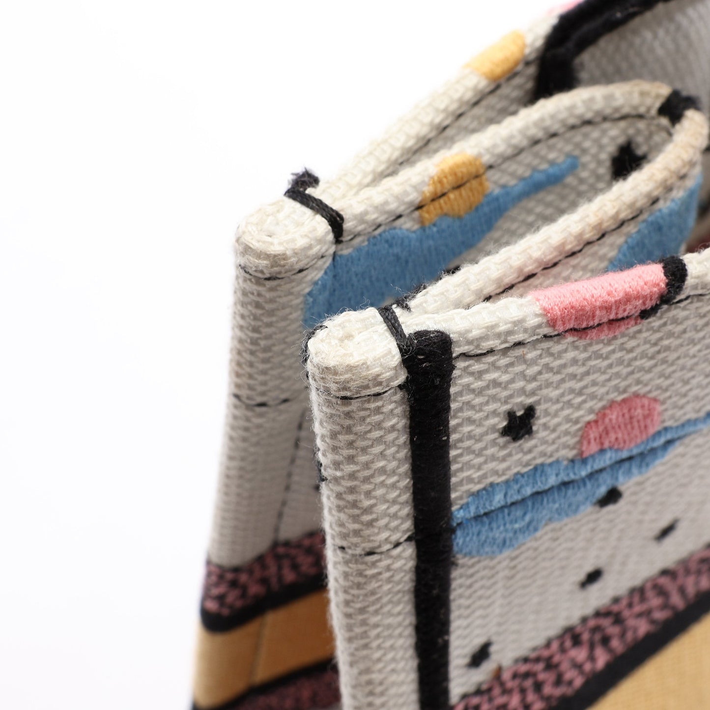 BOOK TOTE ブックトート スモール ハンドバッグ トートバッグ キャンバス ホワイト マルチカラー クリスチャンディオール