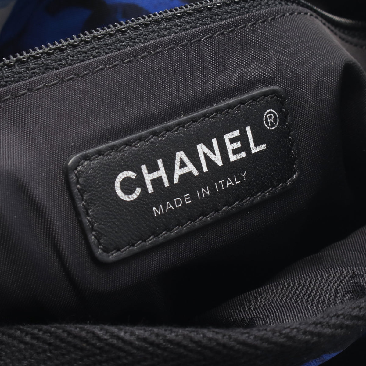 エアライン バックパック リュックサック ナイロン レザー ブルー ブラック ホワイト シルバー金具 シャネル