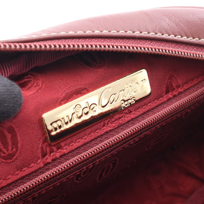 マストライン ショルダーバッグ レザー ボルドー カルティエ バッグ Cartier