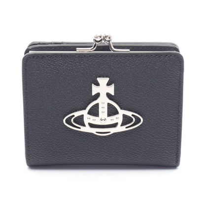 ANNIE WALLET WITH COIN POCKET がま口 二つ折り財布 フェイクレザー ブラック ヴィヴィアンウエストウッド 財布・小物 Vivienne Westwood