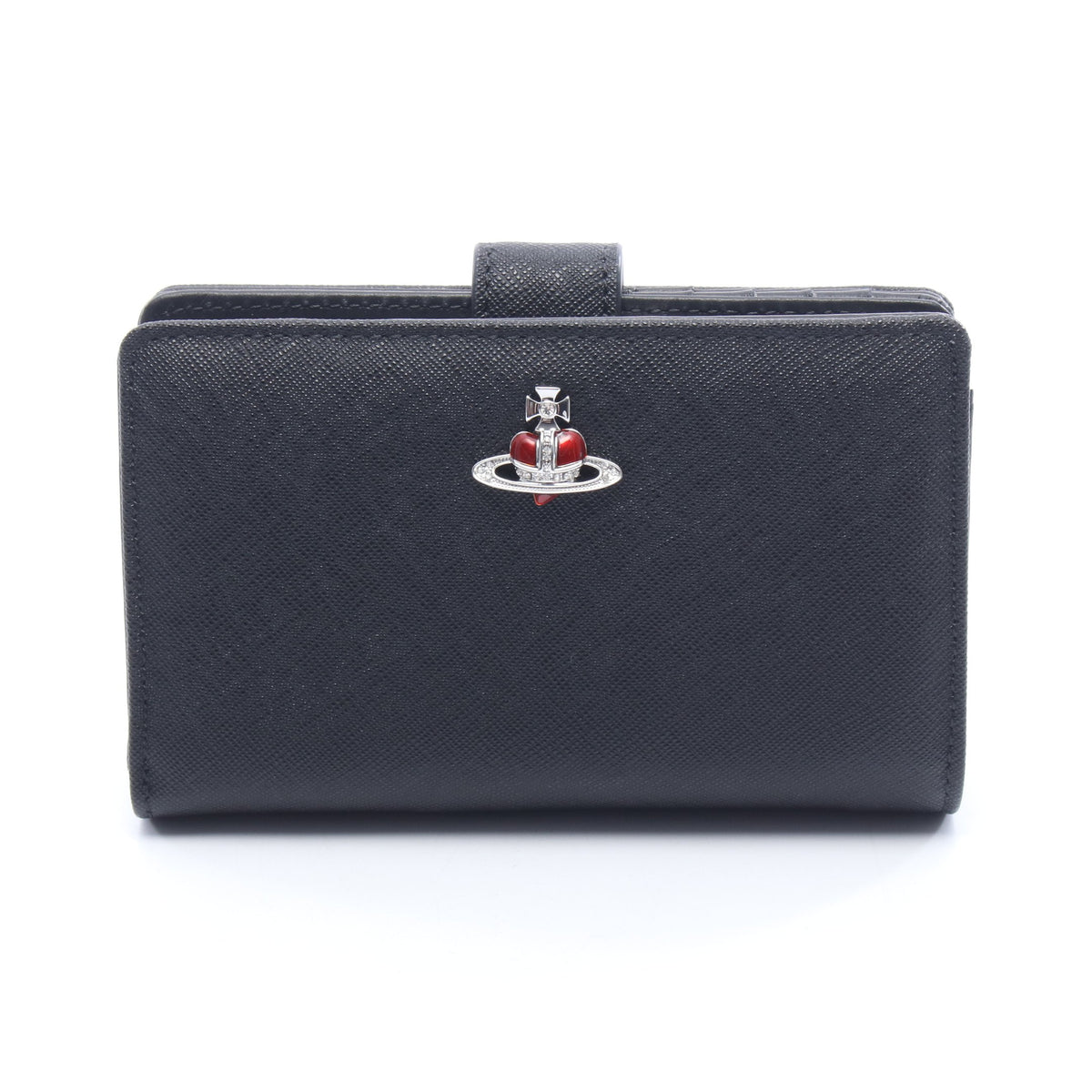 ZIP CARD WALLET オーブ 二つ折り財布 サフィアーノレザー ブラック ヴィヴィアンウエストウッド 財布・小物 Vivienne Westwood