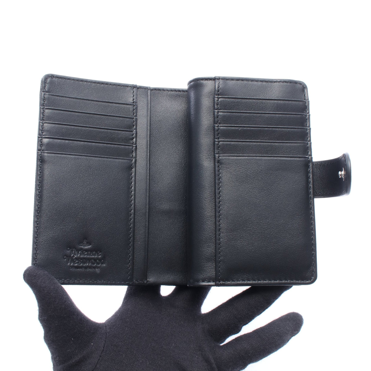 ZIP CARD WALLET オーブ 二つ折り財布 サフィアーノレザー ブラック ヴィヴィアンウエストウッド 財布・小物 Vivienne Westwood