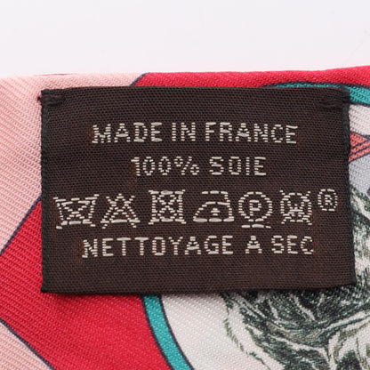 ツイリー Colliers et chiens リボン スカーフ シルク ピンク グリーン エルメス