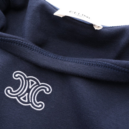 トリオンフ刺繍 半袖Tシャツ コットン ネイビー セリーヌ