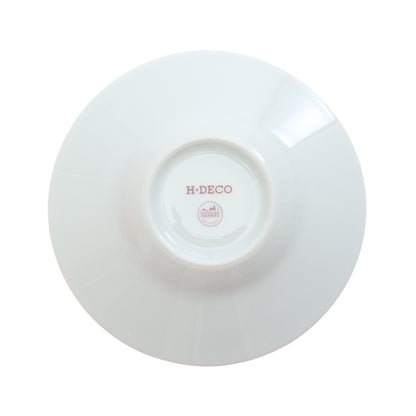 H-DECO ペアカップ ソーサー 食器 陶器 ホワイト ボルドー エルメス