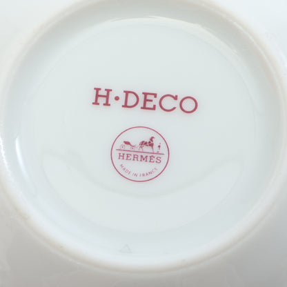 H-DECO ペアカップ ソーサー 食器 陶器 ホワイト ボルドー エルメス
