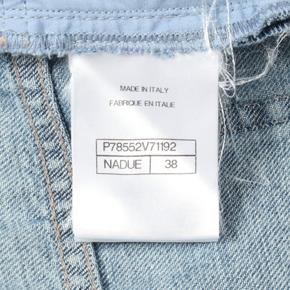 LOOK4 ロゴ デニムパンツ コットン ライトブルー シャネル