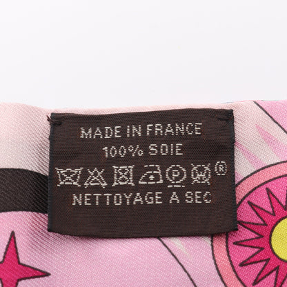 ツイリー LA SOURCE DE PEGASE リボン スカーフ シルク ピンク マルチカラー エルメス