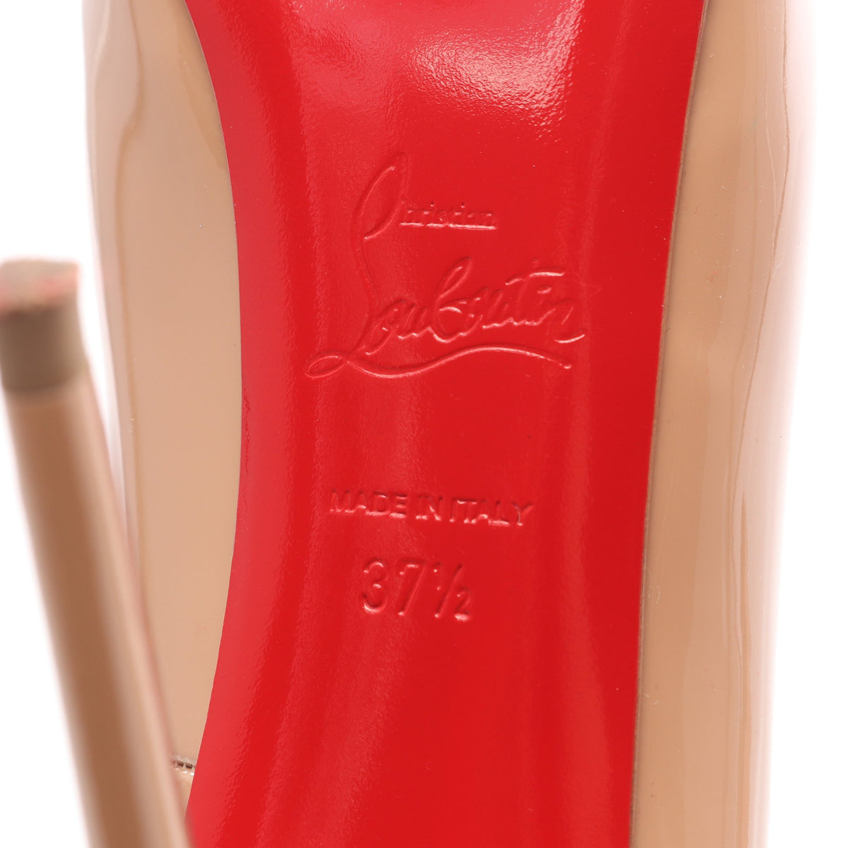 NEW VERY PRIVE 120 オープントゥ パンプス エナメルレザー ピンクベージュ クリスチャンルブタン