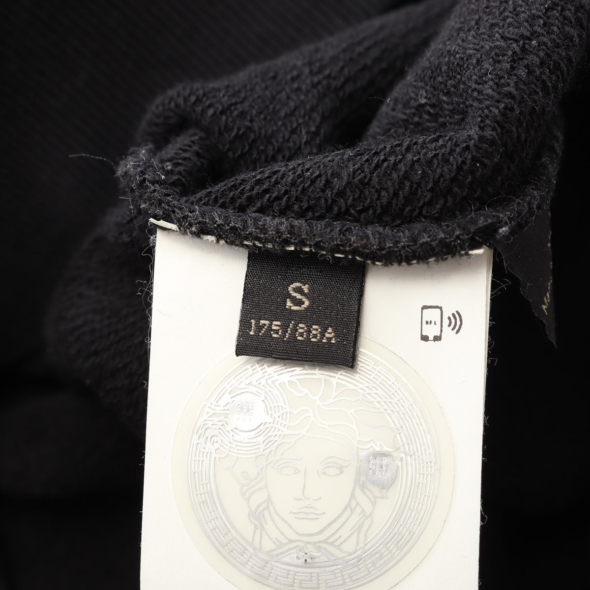ロゴ刺繍 スウェットシャツ コットン ブラック ヴェルサーチ
