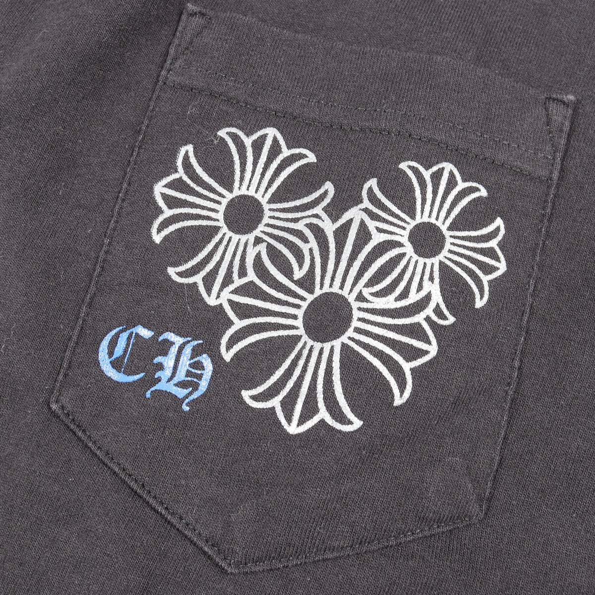 CHプラス バックプリント ポケット付き 半袖Tシャツ コットン ブラック ブルー クロムハーツ