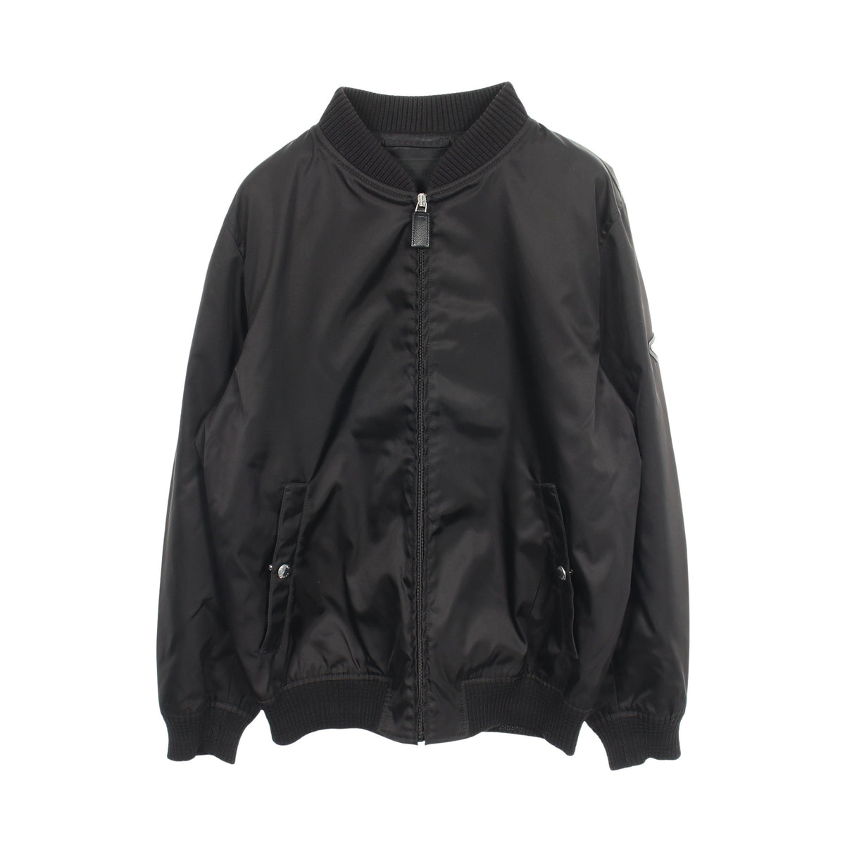 Re-Nylon トライアングルロゴ ブルゾン ナイロン ウール ブラック プラダ