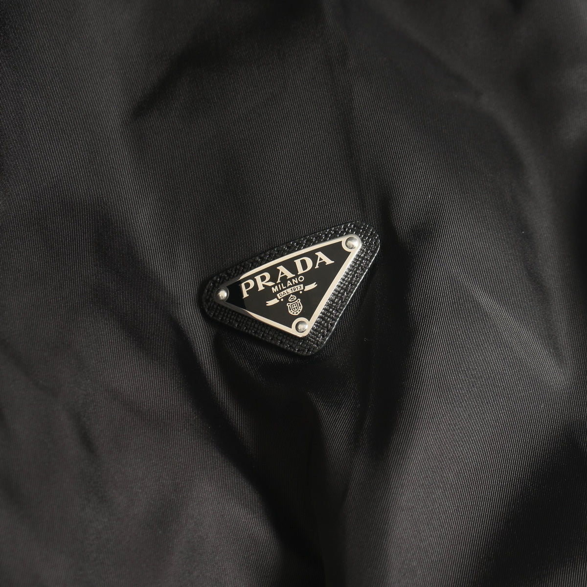 Re-Nylon トライアングルロゴ ブルゾン ナイロン ウール ブラック プラダ