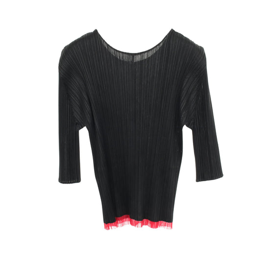 プリーツ リーフ 長袖 カットソー ブラック レッド グリーン プリーツプリーズ トップス PLEATS PLEASE